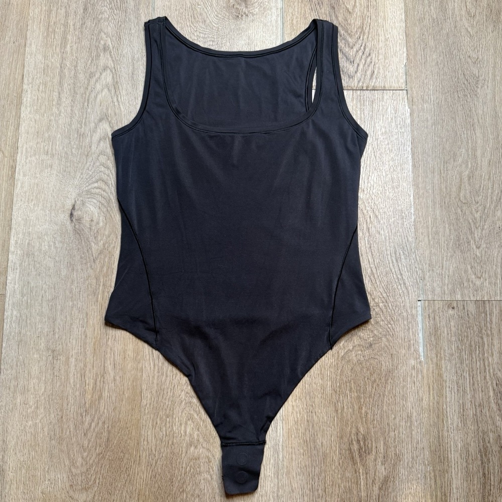 Lululemon Wundermost Ultra-Soft Nulu Square-Neck Sleeveless Bodysuit Black Small